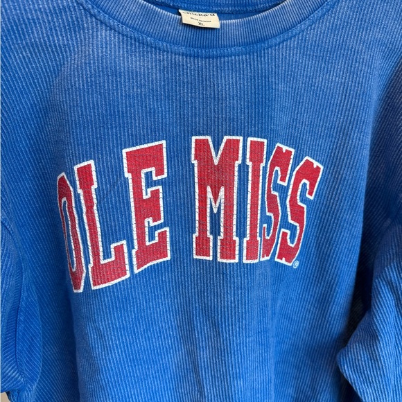 Women's Blue Ole Miss Crew Neck Sweater - Picture 2 of 9